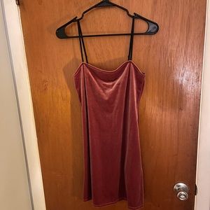 Pink velour dress
